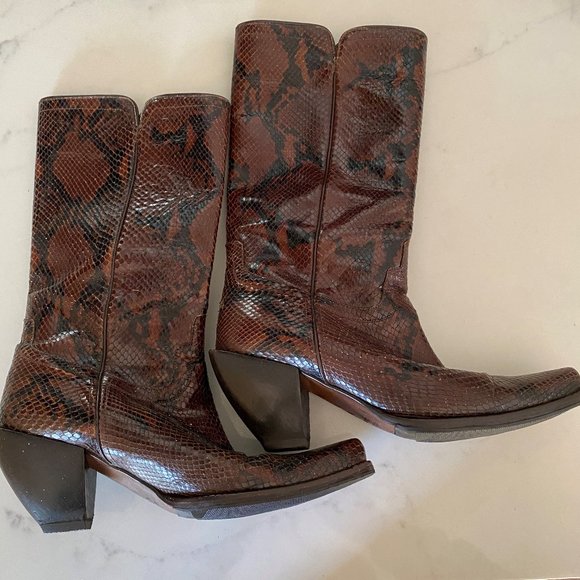 donald j pliner croc western cowboy boots